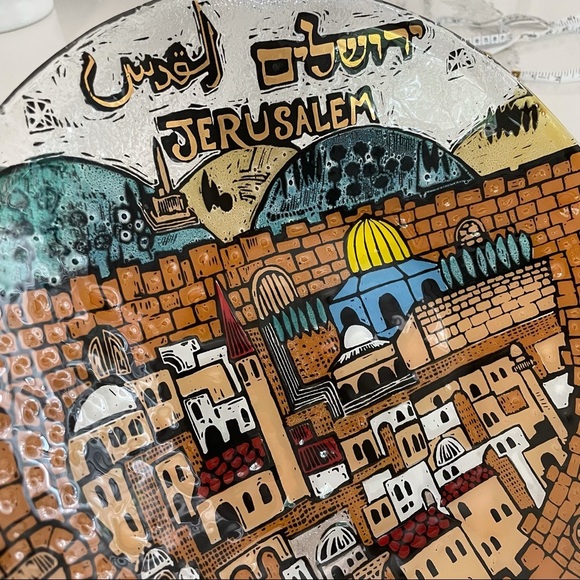 Nahariya Glass Art Jerusalem Old Town Plate - Picture 2 of 12